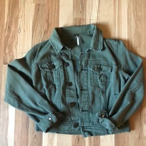 Free People- Distressed Crop Denim Jacket